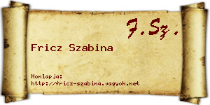 Fricz Szabina névjegykártya