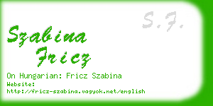 szabina fricz business card